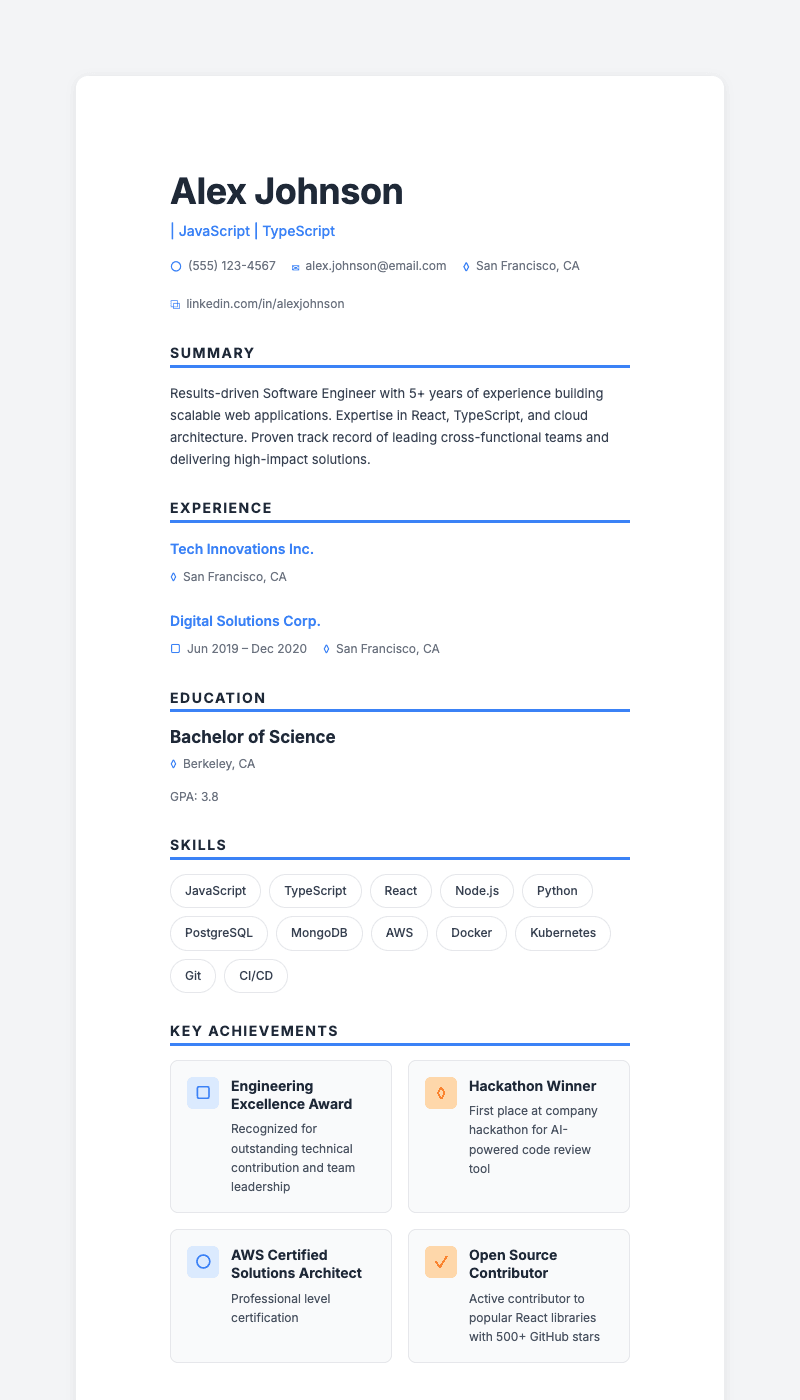 Modern Sales Professional resume template preview